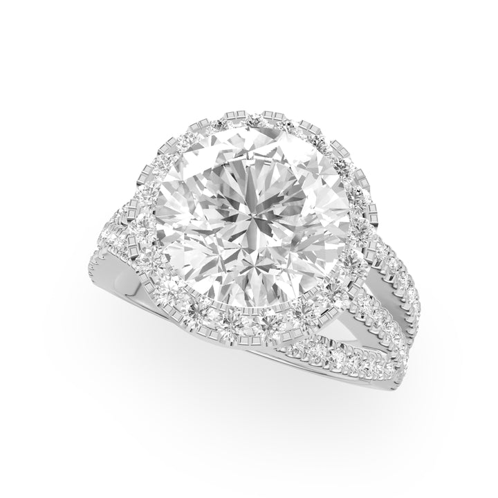 Elfriede Halo Multirow Engagement Ring