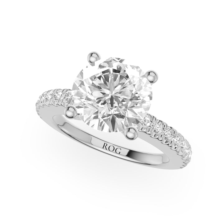 Chiemsee Halb-Pavé-Verlobungsring aus 9K Weißgold mit Brilliantem Schliff