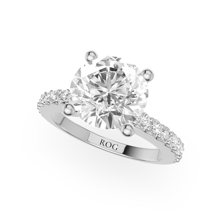 Tegernsee Dreiviertel-Pavé-Verlobungsring aus 9K Weißgold mit Brilliantem Schliff