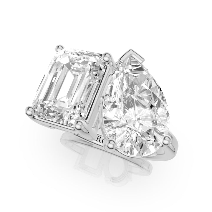 Hamburg Toi-et-Moi Verlobungsring aus 9K Weißgold mit brilliant Diamanten