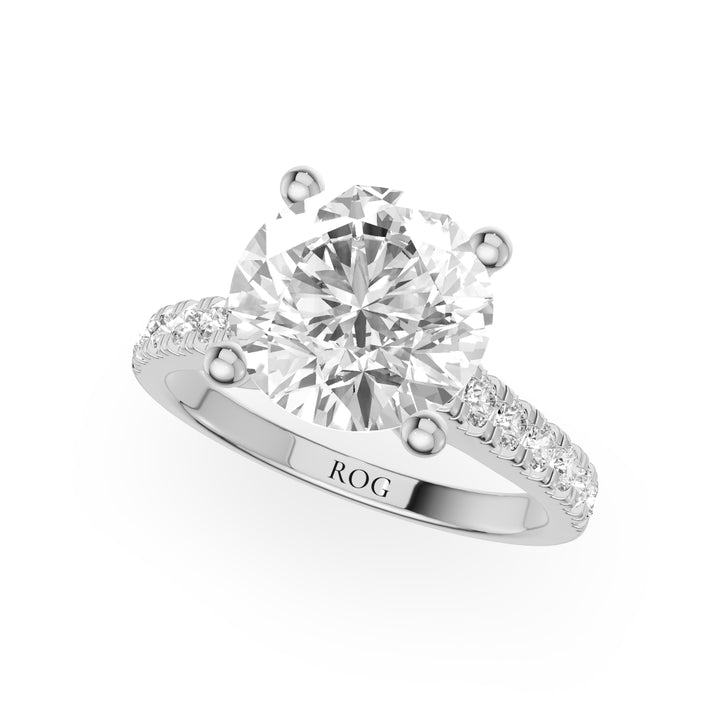 Borkum Konisch zulaufender Pavé-Verlobungsring aus 9K Weißgold mit Brilliantem Schliff