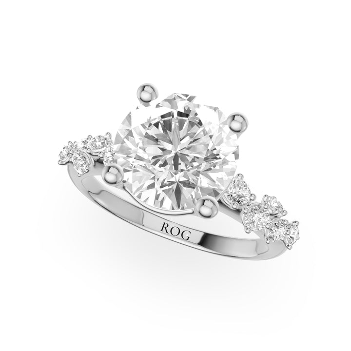 Kassel Side Stone Verlobungsring in 9K Brilliant Weißgold