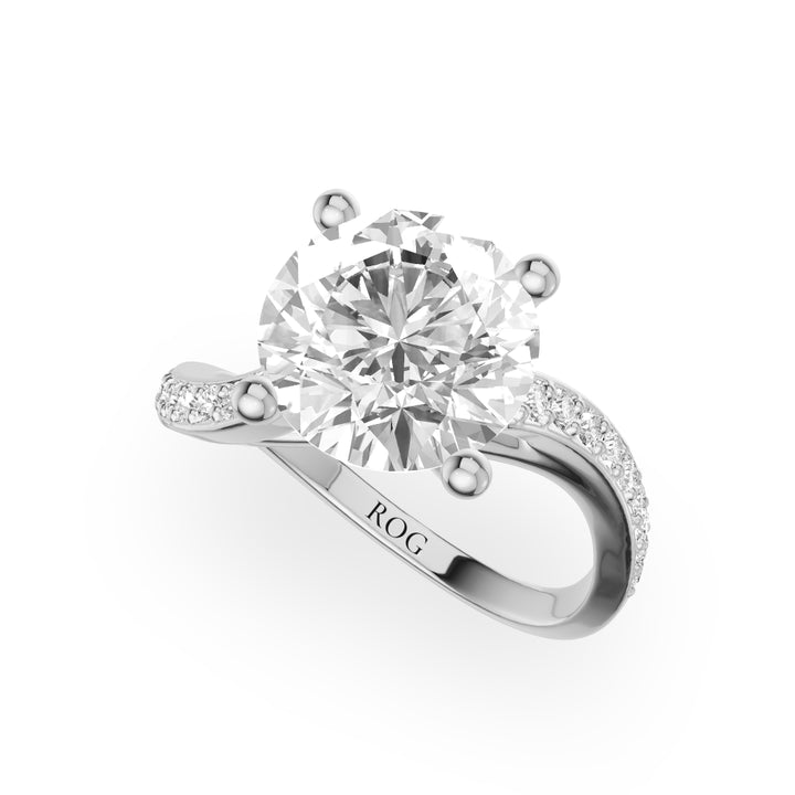 Ingolstadt Twisted Pavé Verlobungsring in 9K Brilliant Weißgold