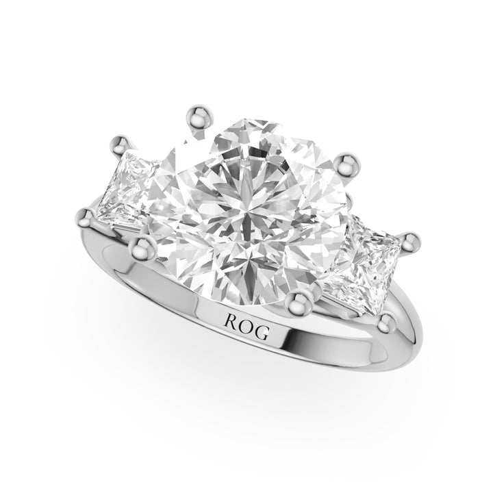 Orion Three Stone Princess Cut Engagement Ring
