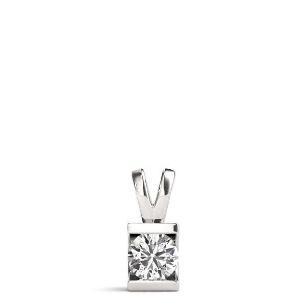 Yasmin Halb-Bezel Solitär-Anhänger in Weißgold