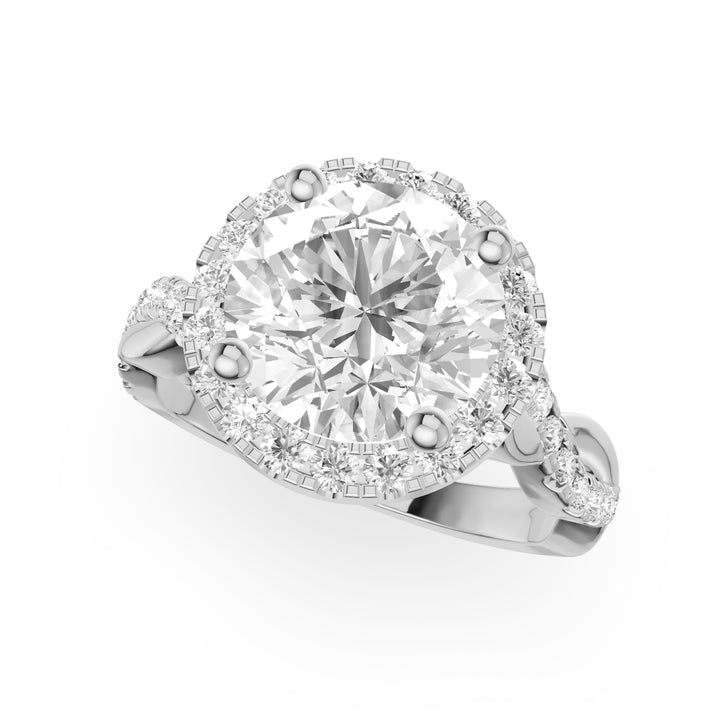 Sternenmeer Halo With Twisted Shank Engagement Ring
