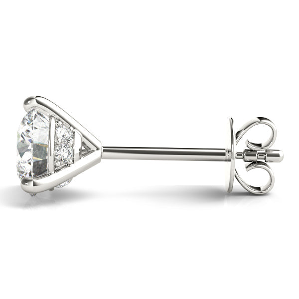 9K Weißgold Hidden-Halo brilliant Diamant-Ohrstecker