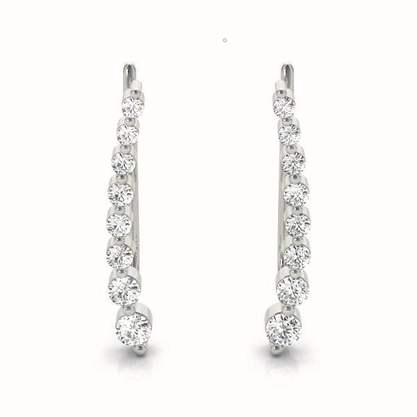 Elegante Ear Climber Ohrstecker aus 9K Weißgold
