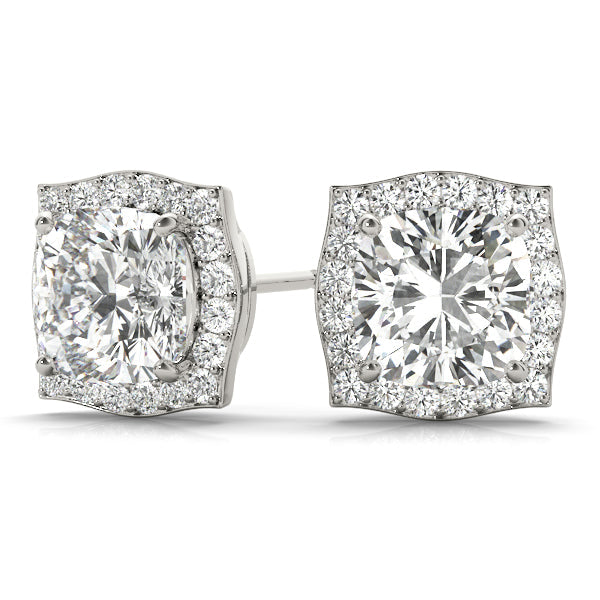 9K Weißgold brilliant Diamant Halo Ohrstecker