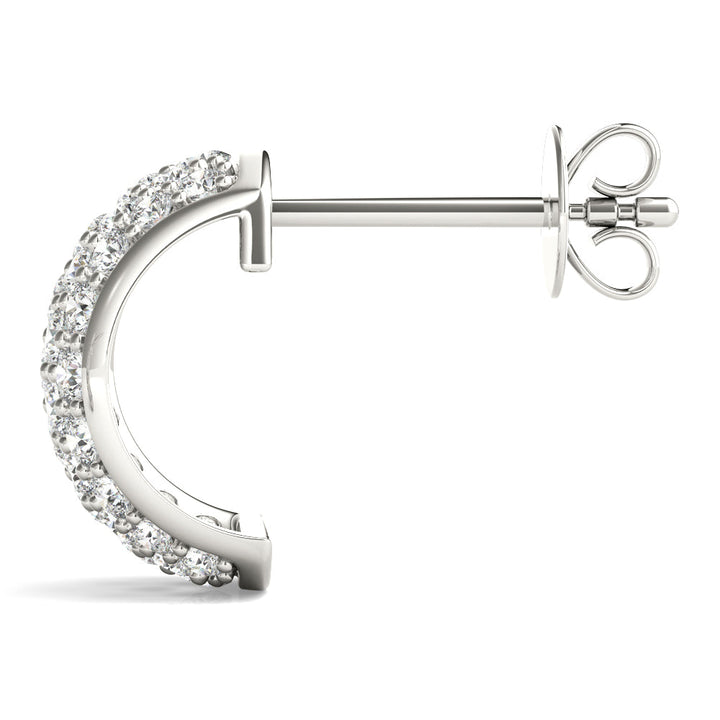 Henriette Cubic Hoop Earrings in White Gold