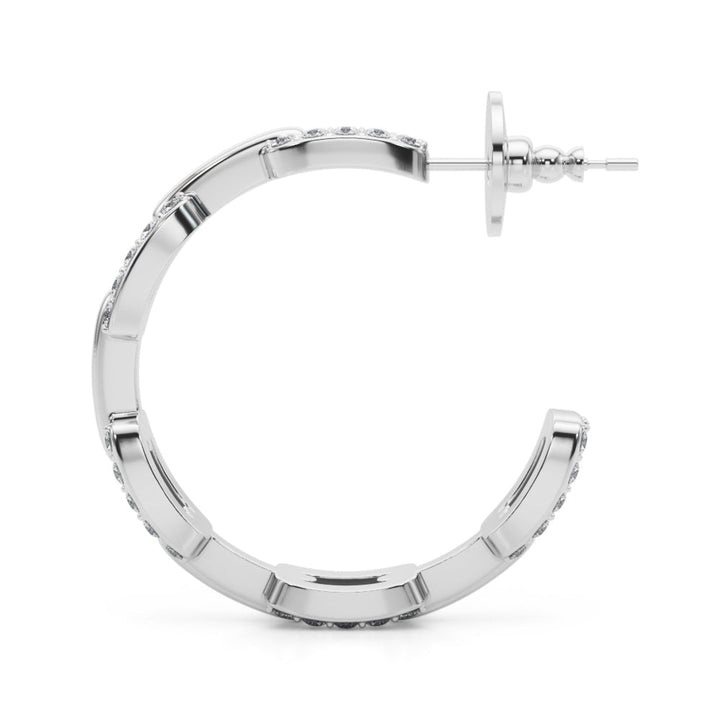 Mathilda Huggies Hoop Earrings in White Gold