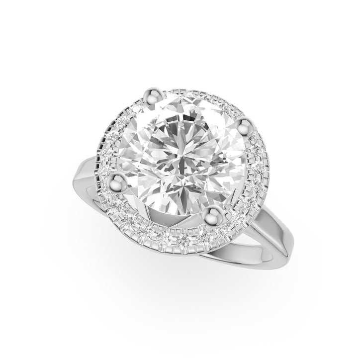 Main High Set Halo Engagement Ring