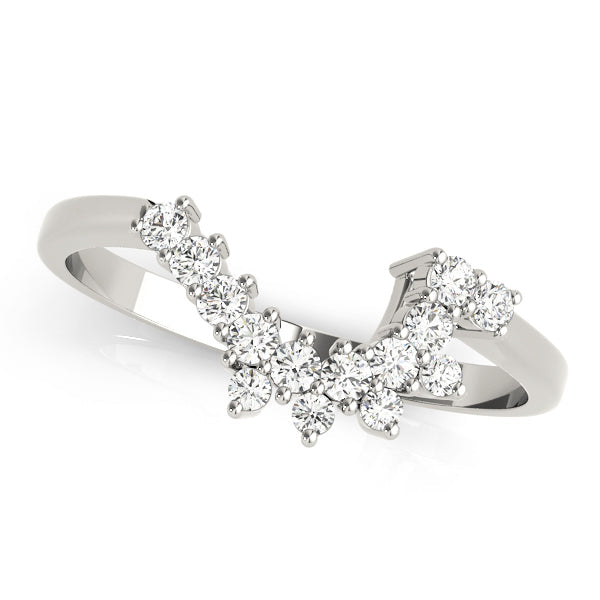 Ottilia Curved Eheringe für Damen aus Weißgold