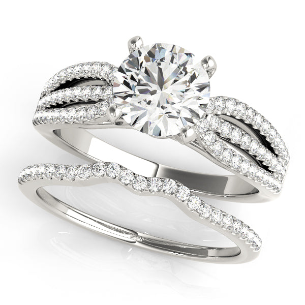 Rheingau Mehrreihiger Verlobungsring in 9K Weißgold mit Brilliantem Diamanten