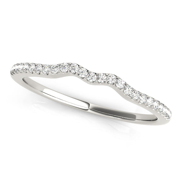 Almut Curved Eheringe für Damen aus Weißgold
