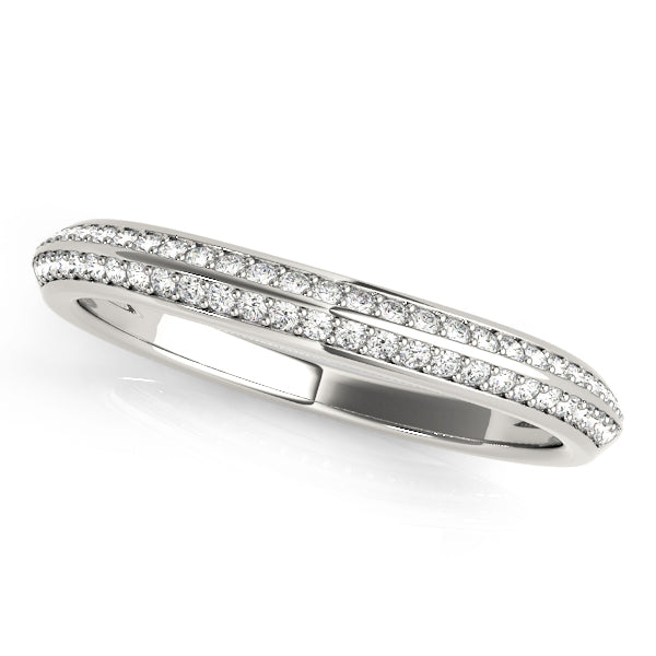 Soraya Curved Eheringe für Damen aus Weißgold