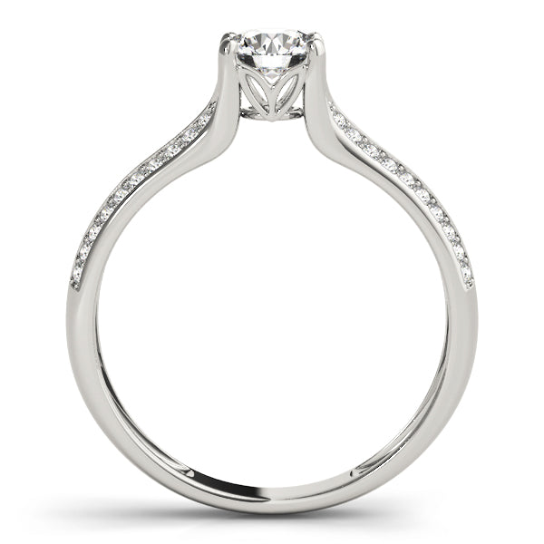Lüneburger Heide Mehrreihiger Pavé-Verlobungsring in 9K Weißgold mit Brilliantem Diamanten