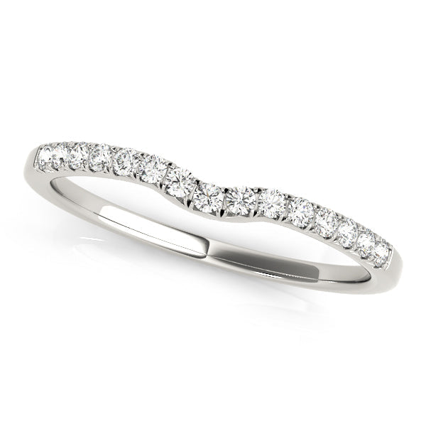Amina Curved Eheringe für Damen aus Weißgold