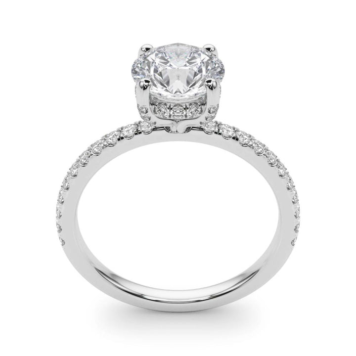 Polaris Pave Basket Halo Engagement Ring