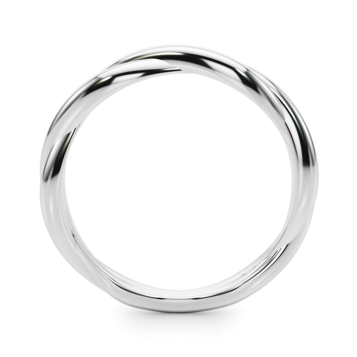 Grit gedrehter Ehering aus 14K WeiÃŸgold