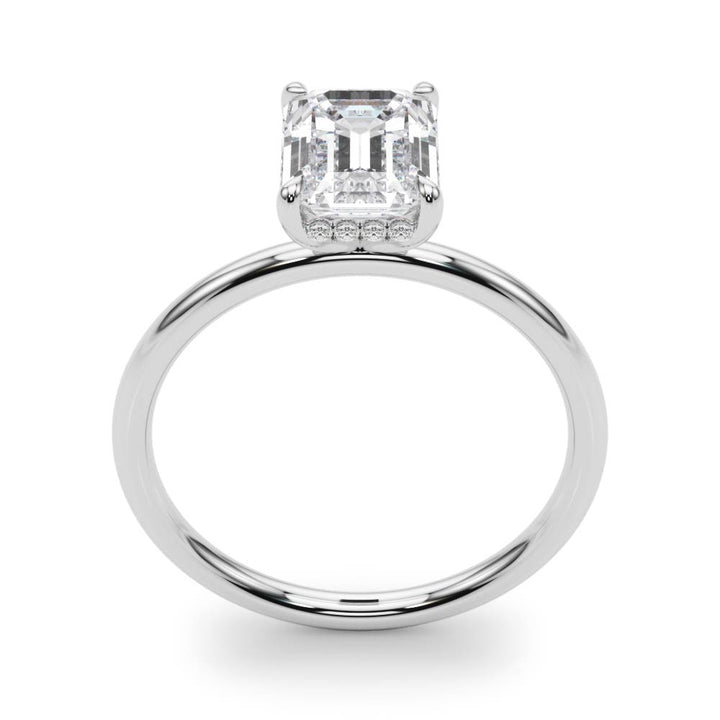 Tübingen Hidden Halo Smaragd Verlobungsring in 9K Weißgold