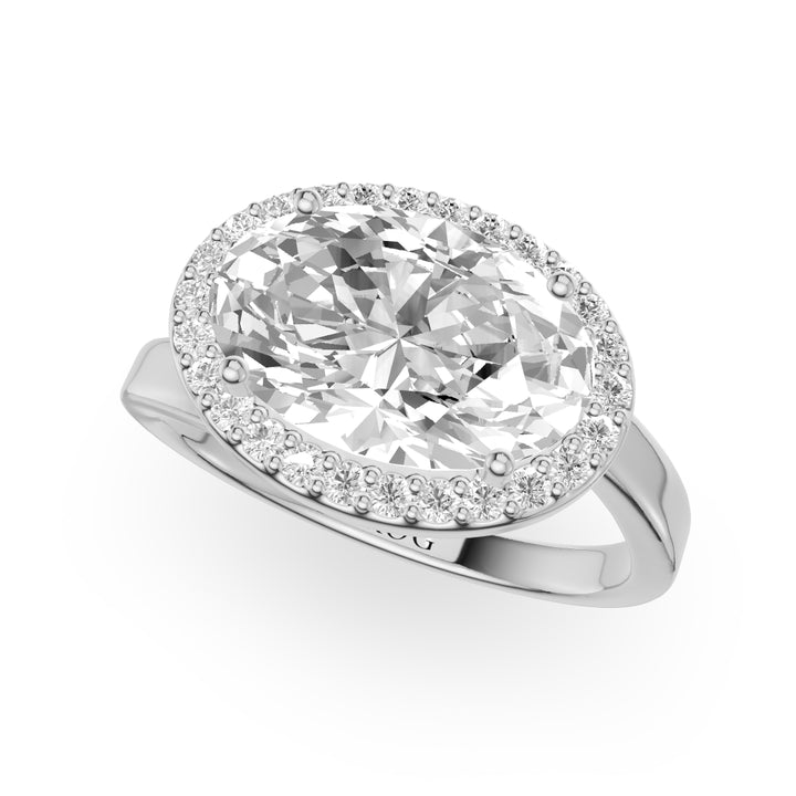 Kreidefelsen Oval Halo Engagement Ring