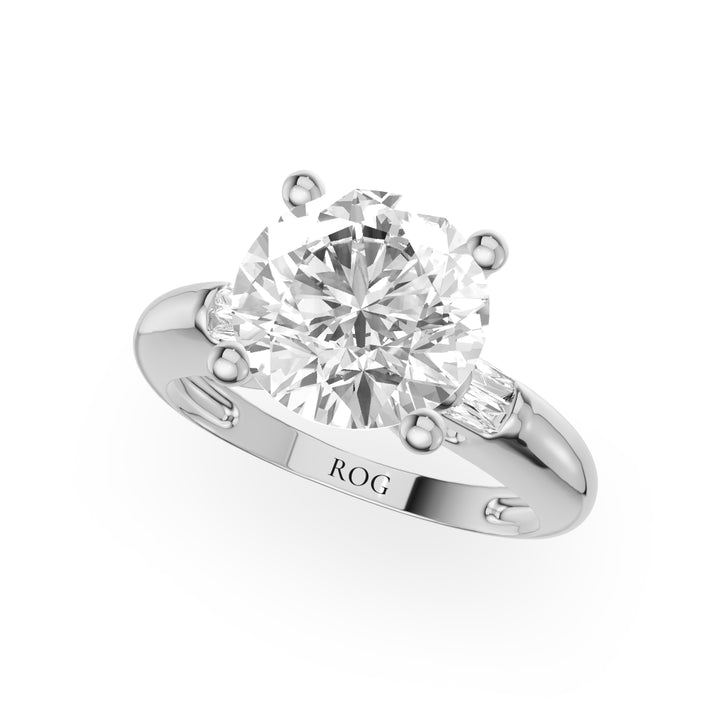 Lüneburg Verlobungsring mit drei Steinen in 9K Weißgold mit Brilliantem Diamanten