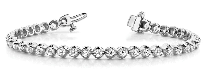 Mila inline Illusion Bracelet in White Gold