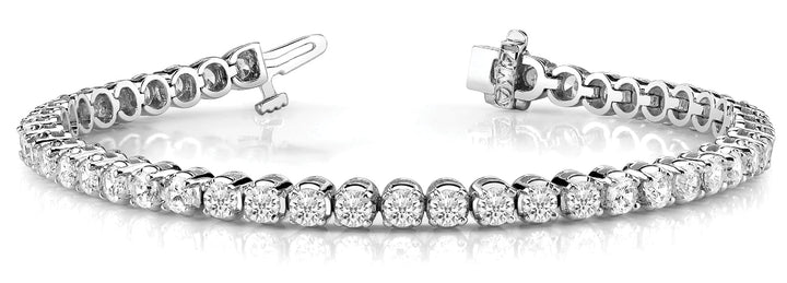 Lucia inline Prong Set Bracelet in White Gold