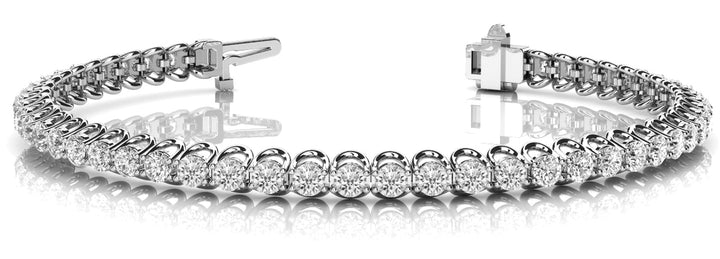 Emilia inline Prong Set Bracelet in White Gold