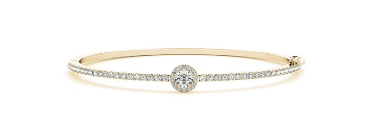 Daisy Traditional Bangle Bracelet in White Gold