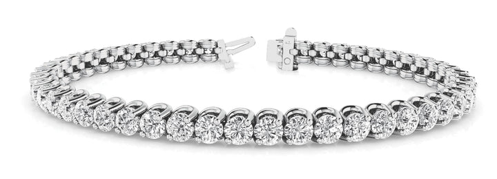 Gracia Two Prong Inline Bracelet in White Gold