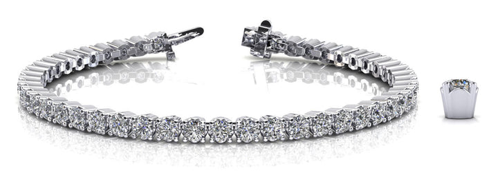 Chandler Four Prong Bracelet in White Gold