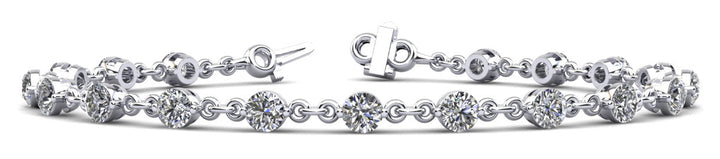 9K Weißgold Diamant Armbändermit Einzel-Krappenfassung