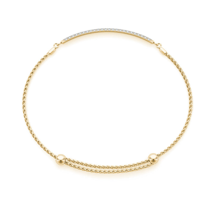 Mabel Three Row Bracelet in White Gold