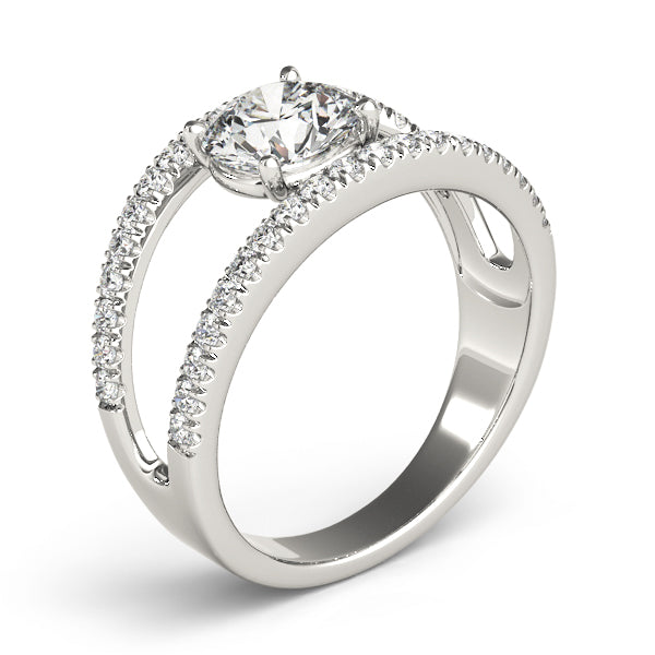 Thüringer Wald Mehrreihiger Verlobungsring in 9K Weißgold mit Brilliantem Diamanten