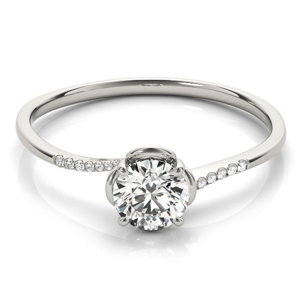 Greifswald Pavé-Verlobungsring in 9K Weißgold mit Brilliantem Diamanten
