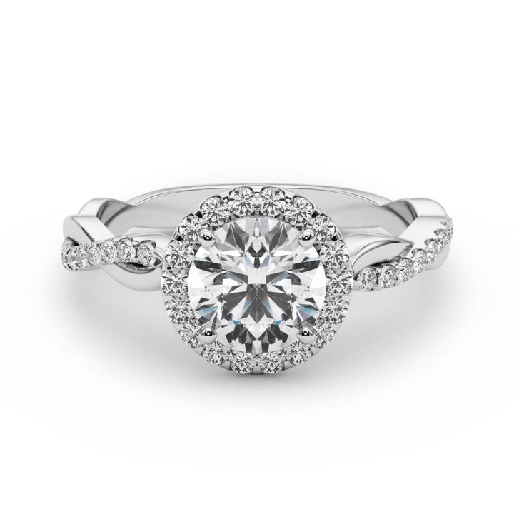 Sternenmeer Halo With Twisted Shank Engagement Ring