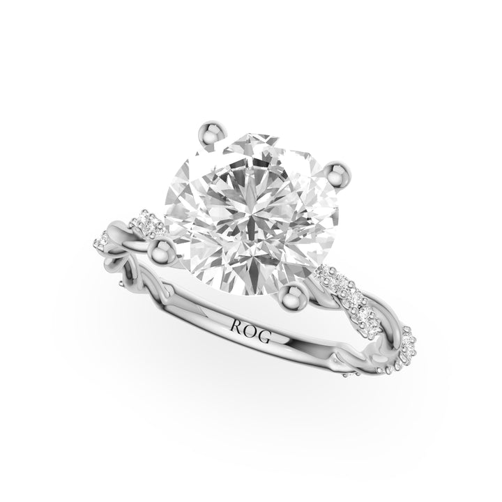 Koblenz Twisted Single Pavé Verlobungsring in 9K Brilliant Weißgold