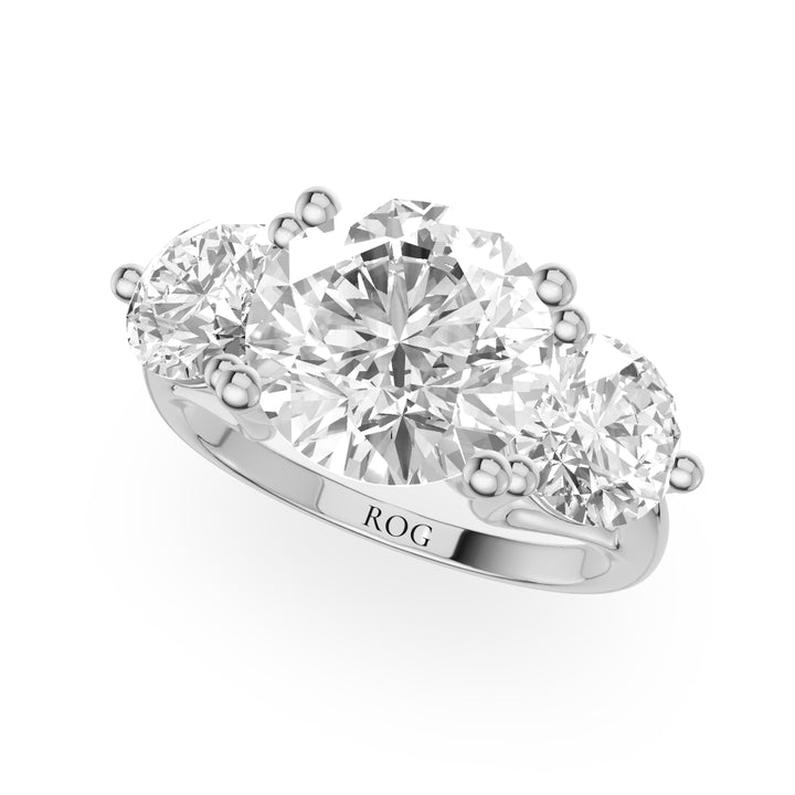 Westfalen Three Stone Hidden Halo Engagement Ring