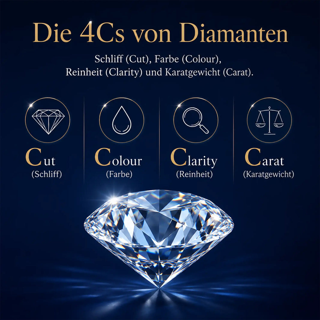 Die 4Cs von Diamanten einfach erklärt - Alles, was Sie wissen müssen