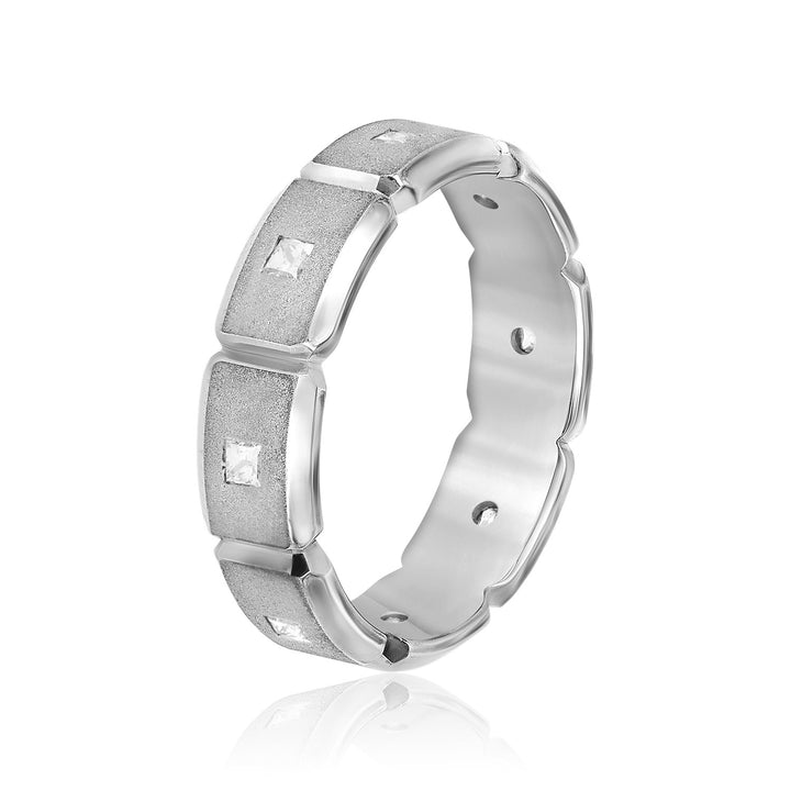 Hansel 6mm Herren-Diamantband in Platin