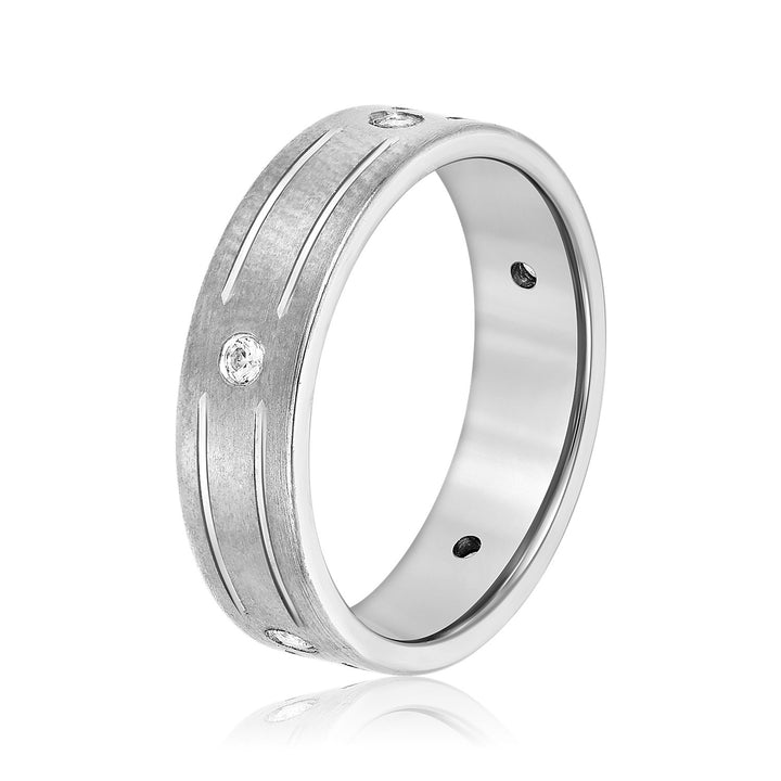 Dieter 6mm Herren-Diamantband in Platin