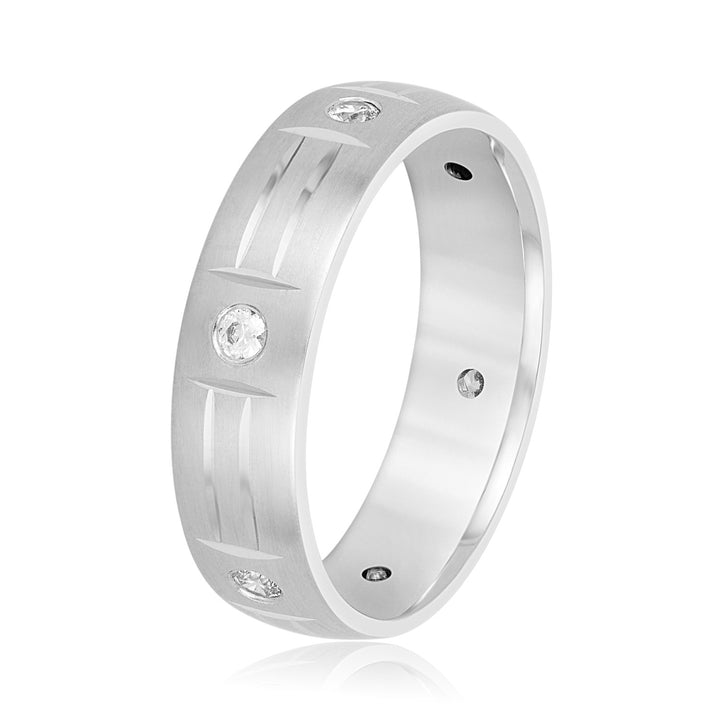 Siegfried 6mm Herren-Diamantband in Platin