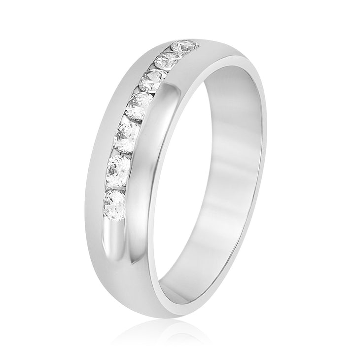 Johann 6mm Herren-Diamantband in Platin