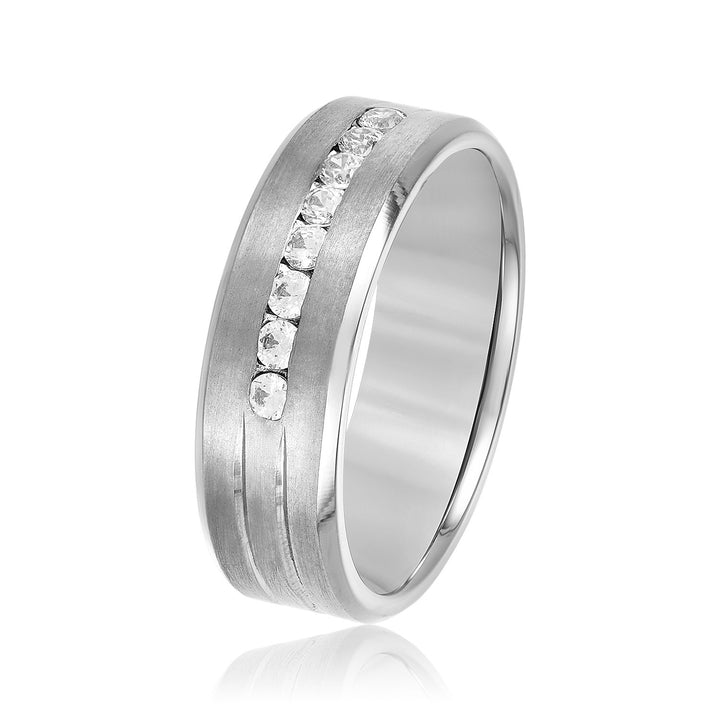 Andreas 7mm Herren-Diamantband in Platin