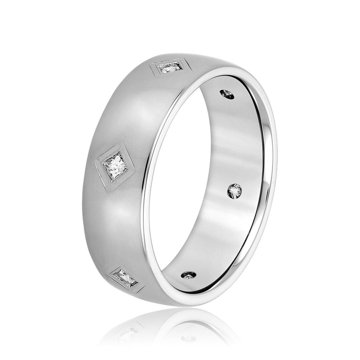 Hartwin 7mm Herren-Diamantband in Platin