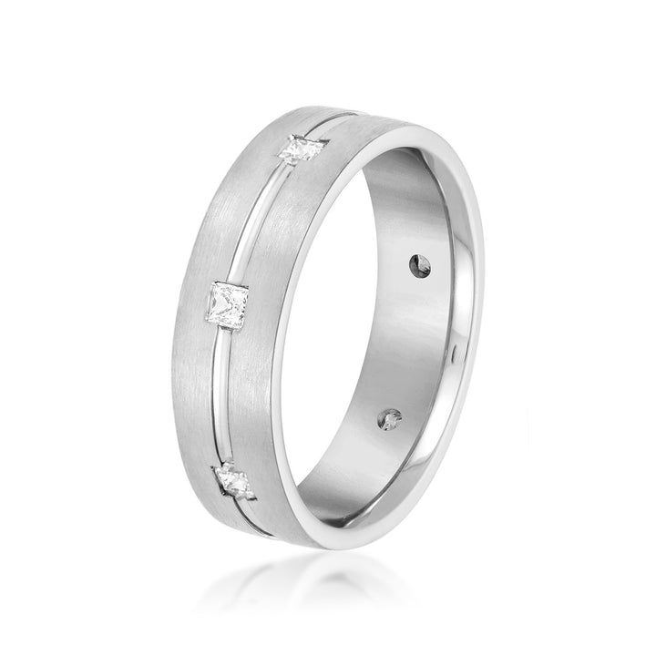 Albert 6mm Herren-Diamantband in Platin