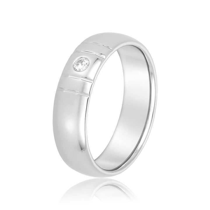 Armin 6mm Herren-Diamantband in Platin