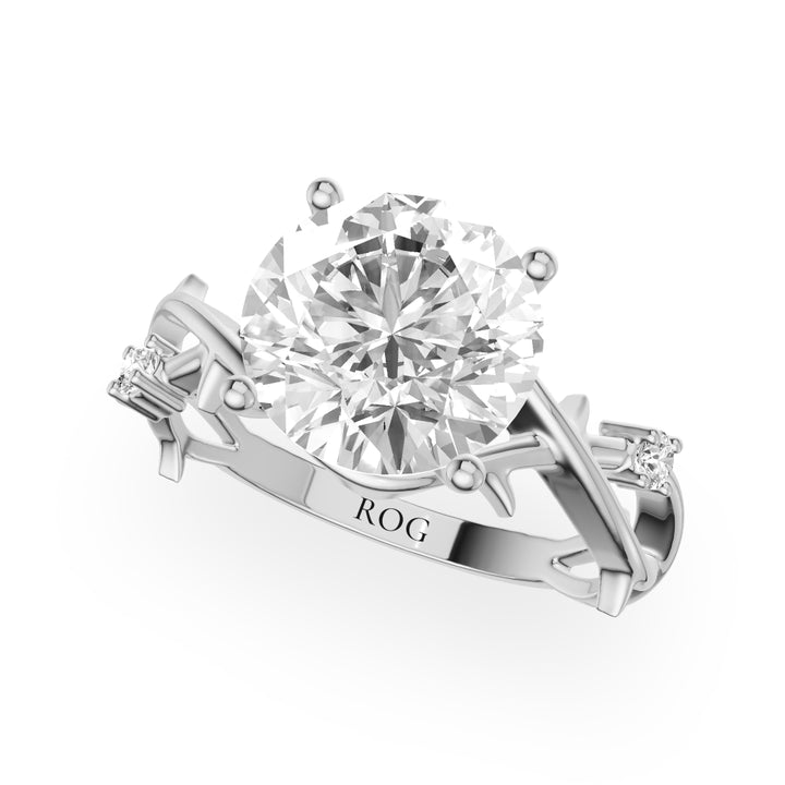 Garmisch Verlobungsring mit schmaler Ringschiene in 9K Weißgold mit Brilliantem Diamanten